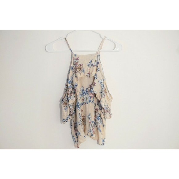 ONE CLOTHING Floral Ruffle Cold Shoulder Blouse - Picture 5 of 6